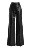 Adam Lippes Riz Leather Pants In Black