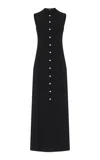 ADAM LIPPES RORY BUTTON-DETAILED WOOL CREPE MAXI DRESS