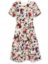 ADAM LIPPES ROSE-PRINT MIDI DRESS