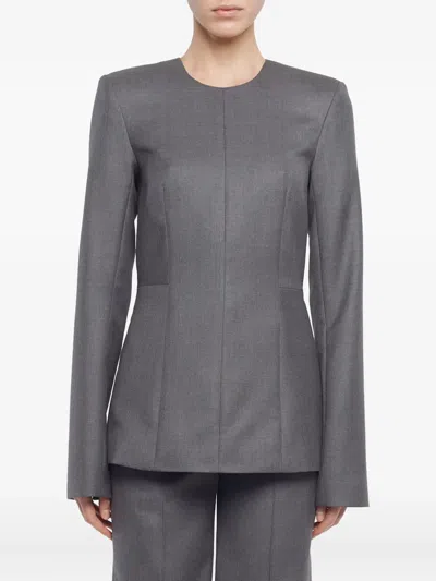 Adam Lippes Round-neck Top In Gray