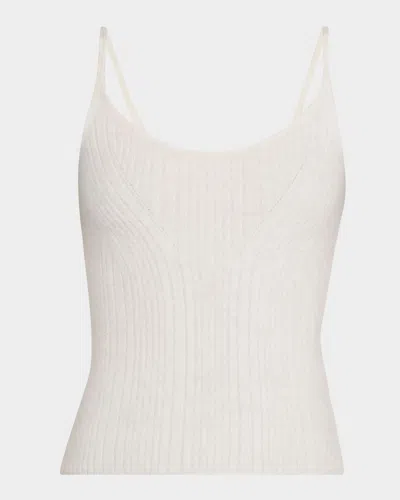 Adam Lippes Rue Brushed Cashmere Tank Top In White