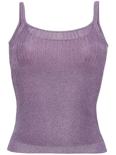 Adam Lippes Rue Metallic Top In Purple