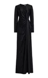 Adam Lippes Salome Silk Charmeuse Dress In Black