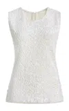 Adam Lippes Santi Sequined Top In White