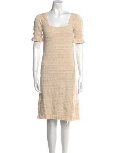 Pre-owned Adam Lippes Scoop Neck Knee-length Dress In Neutral