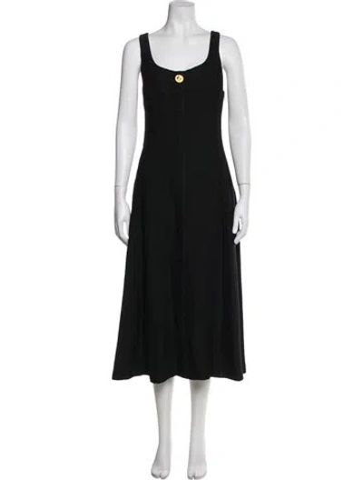 Pre-owned Adam Lippes Scoop Neck Long Dress In Black