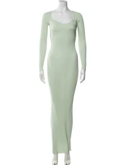 Pre-owned Adam Lippes Scoop Neck Long Dress In Green