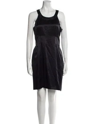Pre-owned Adam Lippes Scoop Neck Mini Dress In Black