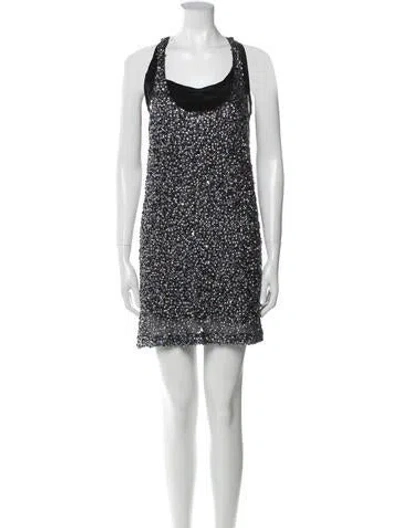 Pre-owned Adam Lippes Scoop Neck Mini Dress In Black