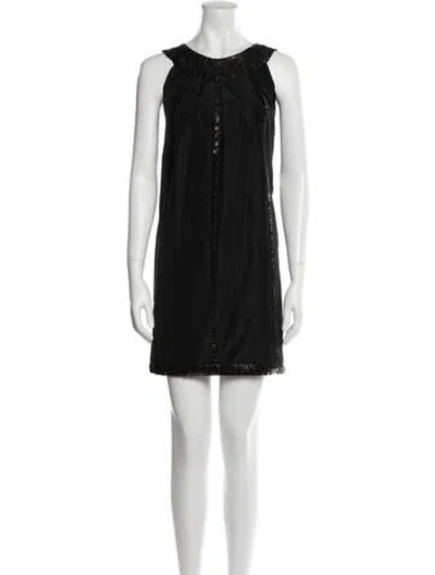 Pre-owned Adam Lippes Scoop Neck Mini Dress In Blue