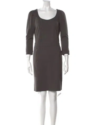 Pre-owned Adam Lippes Scoop Neck Mini Dress In Gray