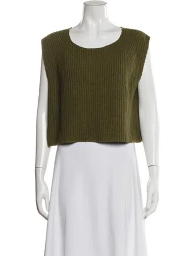 Pre-owned Adam Lippes Scoop Neck Sweater In Green
