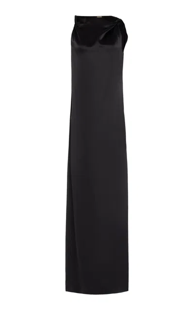 Adam Lippes Selima Dress In Satin Back Crepe In Black