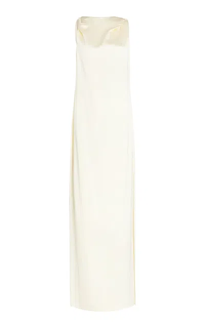 Adam Lippes Selima Dress In Satin Back Crepe In Ivory