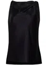 Adam Lippes Selima Twisted Velvet Top In Black