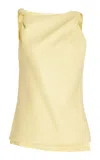 Adam Lippes Selima Top In Leather In Yellow