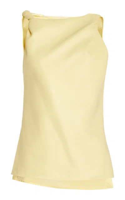 Adam Lippes Selima Top In Leather In Yellow