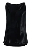 Adam Lippes Selima Twisted Velvet Top In Black