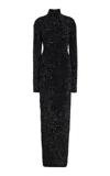 Adam Lippes Sequined Turtleneck Maxi Dress