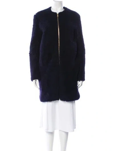 Pre-owned Adam Lippes Shearling Fur Jacket In Blue