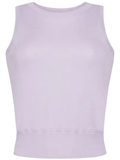 Adam Lippes Shell Fine-knit Top In Purple