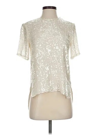 Pre-owned Adam Lippes Short Sleeve Blouse In Silver