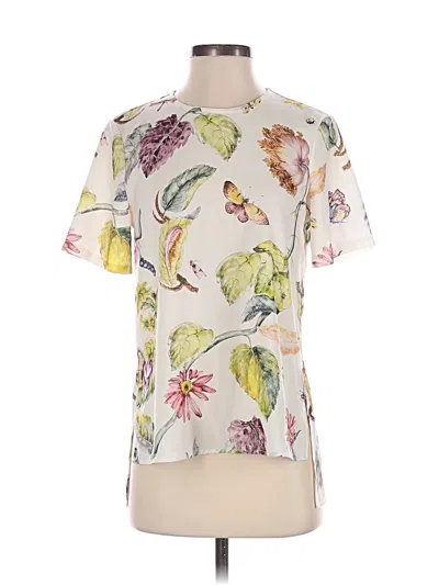Pre-owned Adam Lippes Short Sleeve Blouse In White