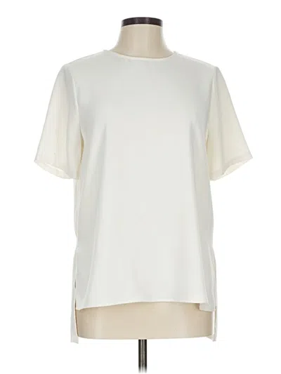 Pre-owned Adam Lippes Short Sleeve Top Ivory Crew Neck Tops In White