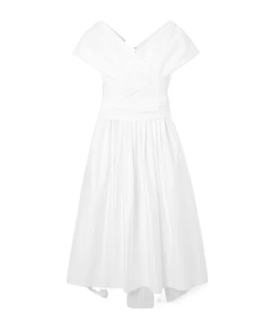 Adam Lippes Wrap-effect Cotton-poplin Midi Dress In White