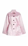 Adam Lippes Silk-cotton Duchesse Satin Barn Jacket In Pink