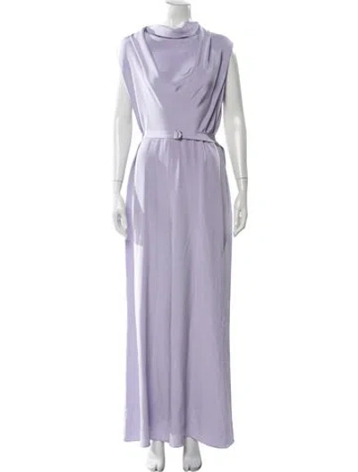 Pre-owned Adam Lippes Silk Cowl Neck Jumpsuit In Purple