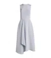 Adam Lippes Silk Crepe Lynn Midi Dress In Gray