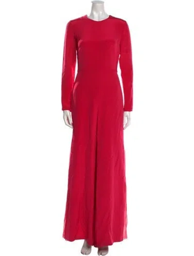 Pre-owned Adam Lippes Silk Crew Neck Jumpsuit In Pink