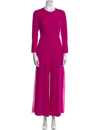 Pre-owned Adam Lippes Silk Crew Neck Jumpsuit In Pink