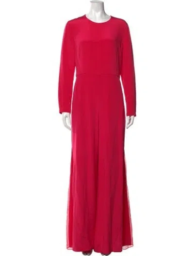 Pre-owned Adam Lippes Silk Crew Neck Jumpsuit In Pink