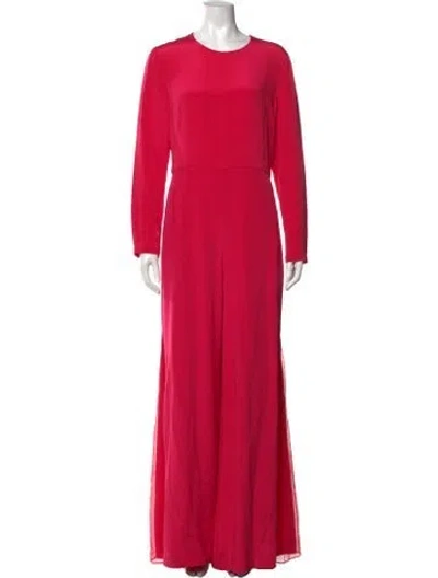 Pre-owned Adam Lippes Silk Crew Neck Jumpsuit In Pink
