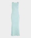 Adam Lippes Silk Engineered Rib Sleeveless Maxi Dress In Mist