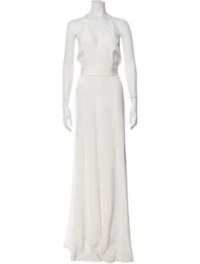 Pre-owned Adam Lippes Silk Halterneck Jumpsuit In Neutrals