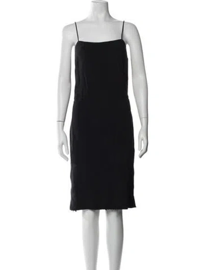 Pre-owned Adam Lippes Silk Knee-length Dress In Black