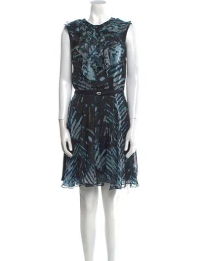 Pre-owned Adam Lippes Silk Knee-length Dress In Blue