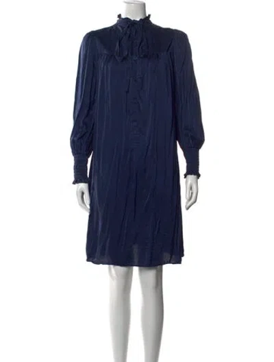 Pre-owned Adam Lippes Silk Knee-length Dress In Blue