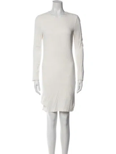 Pre-owned Adam Lippes Silk Knee-length Dress In Gray
