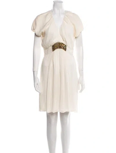Pre-owned Adam Lippes Silk Knee-length Dress In Neutral