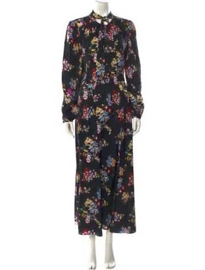 Pre-owned Adam Lippes Silk Long Dress In Black