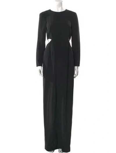 Pre-owned Adam Lippes Silk Long Dress In Black
