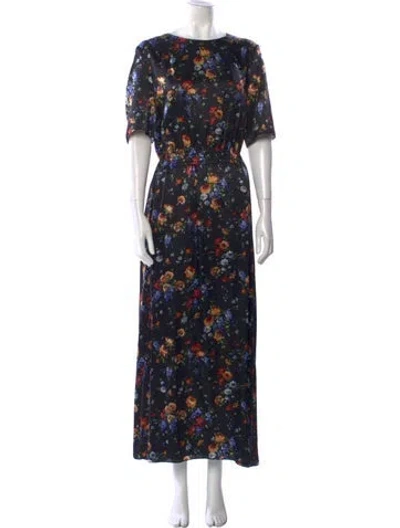 Pre-owned Adam Lippes Silk Long Dress In Black