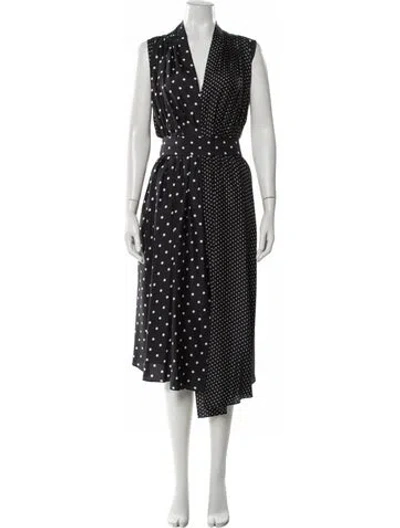 Pre-owned Adam Lippes Silk Long Dress In Black
