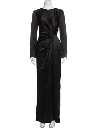 Pre-owned Adam Lippes Silk Long Dress In Black