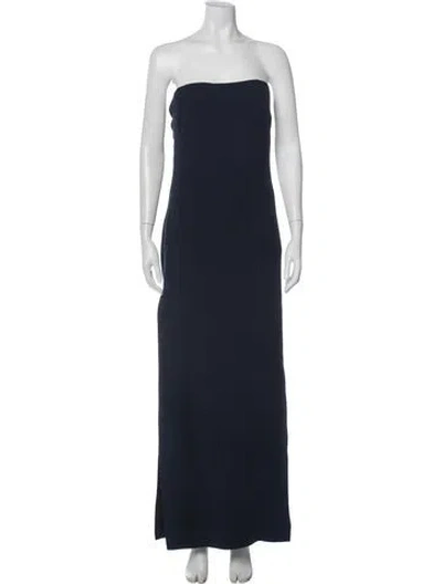 Pre-owned Adam Lippes Silk Long Dress In Blue