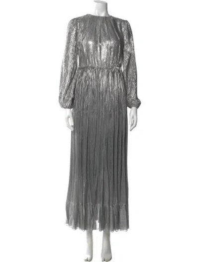 Pre-owned Adam Lippes Silk Long Dress In Gray